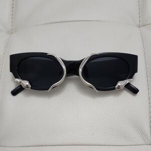 Black Sunglasses with Silver Accents